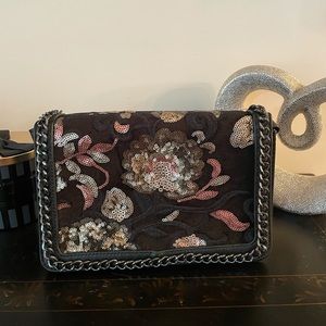 Black sequin embellished bag